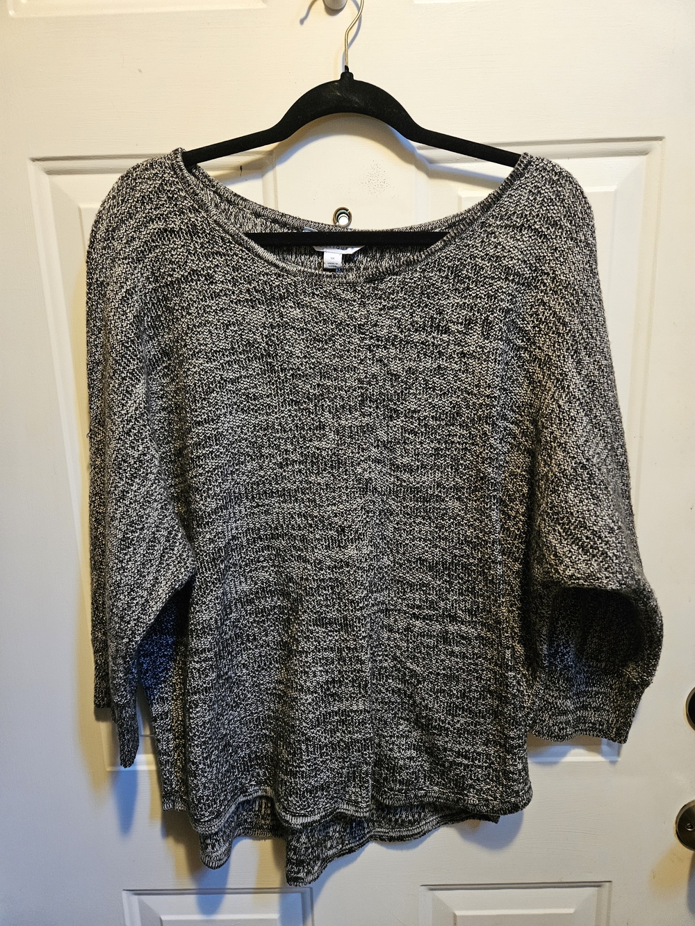 Boutique 9 Black & White Marled Scoop Neck Sweater